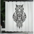 thumbnail image 4 of Ambesonne Owl Print Shower Curtain, Zentangle Graphic Bird, 69"Wx75"L, Dark Brown Pale Taupe, 4 of 5