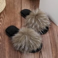 thumbnail image 5 of Wensltd Women Slippers Fluffy Slippers Open Toe Flat House Slippers Slip On Indoor Daily, 5 of 9