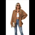 thumbnail image 1 of Camisas de con Botones para Mujer, Elegantes, Informales, de Larga, Holgadas, con Bolsillo, Color Caramelo, Talla M, 1 of 9
