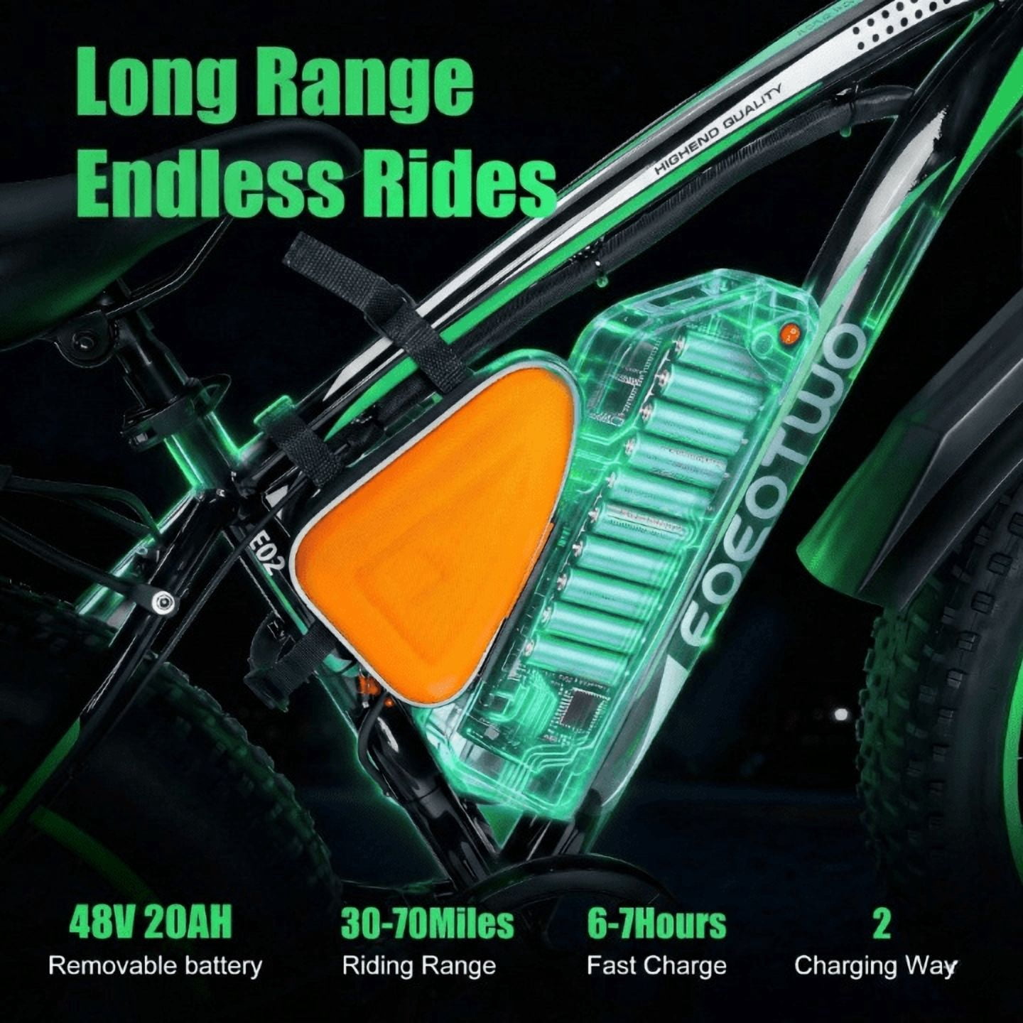 EOEOTWO 26" Fat Tire Electric Bike for Adults, 1500W Peak Motor, 48V 20Ah Battery Mountain Bike, 30 MPH Top Speed, Front Suspension & Dual Disc Brakes, 330 lbs Max Load All-Terrain E-Bike UL 2849