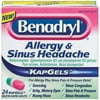 Benadryl Allergy & Sinus Headache KapGels, 24 Counts