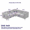 thumbnail image 3 of 81.5 Inches Oversized Corner Sofa Covers, L-Shaped Sectional Couch, 5-Seater Corner Sofas with 3 Cushions for Living Room, Bedroom, Apartment, Office, Orange, 3 of 9