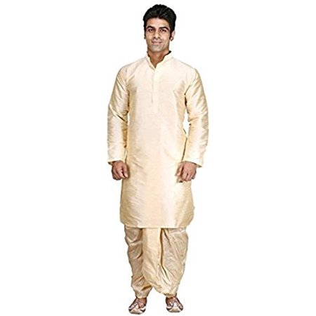 

Royal Men s Silk Blend Dhoti & Kurta Set_Gold