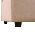 thumbnail image 2 of Convertible Ottoman Sofa with Storage, Modern Sackcloth Futon Couch with 2 Pillows or Home Living Room Dorms, Pink, 2 of 7