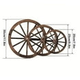 thumbnail image 2 of Ikohbadg 3 Pcs Wagon Wheel Decor Wooden Western Cowboy Party Decorations Vintage Rustic Wagon Wheel Wood Cartwheel Decor for Bar Garage Indoor Outdoor Dark Brown, 2 of 5