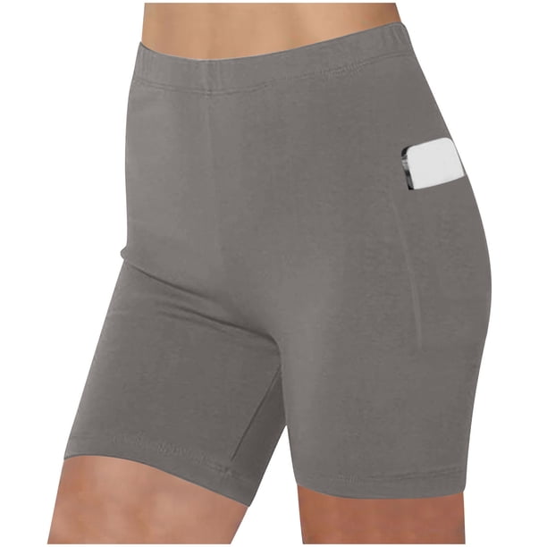 mfyjkho Pantalones Cortos Para Correr, Leggings De Yoga De Moda Para Mujer, Para Fitness, Correr, Gimnasio, Para Mujer, Sólidos, Deportivos, Activos, Pantalones Con Bolsillo De Tres Minutos L