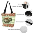 thumbnail image 4 of Kll Tote Bag For Women Retro Cover For Coffee Print Shopping Grocery Reusable Bags For Office School Shopping Travel, 4 of 7