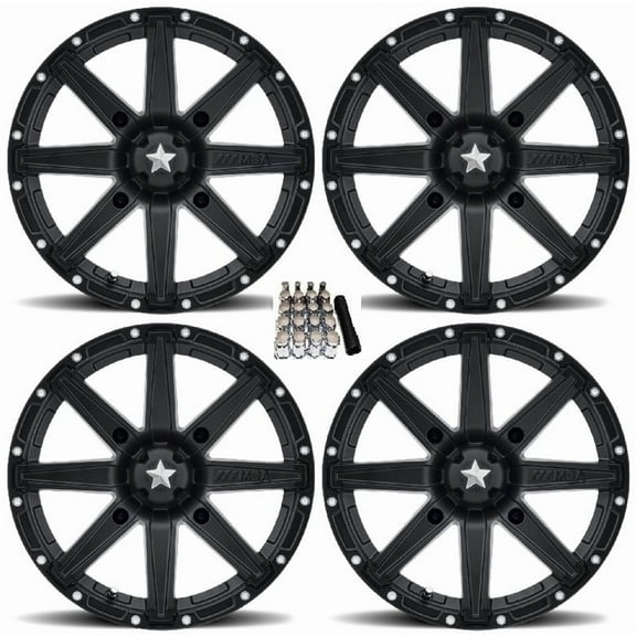 MSA M33 Clutch 14x7/14x10 Wheels/Rims Black Polaris RZR 1000 XP / Ranger XP 900/1000