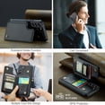 thumbnail image 3 of for Samsung Galaxy S21 FE Premium PU Leather Back Case, Multiple Card Slots Design, Double Magnetic Clasp Study Kickstand RFID Blocking Classic Phone Cover for Samsung Galaxy S21 FE, Black, 3 of 9