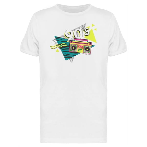 Nineties Bright Colors Pattern T-Shirt Men -Image by Shutterstock, Male 3X-Large