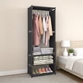 thumbnail image 2 of Black Coat Rack Shoe Cabinet Freestanding Entryway Organizer Multifunctional Clothes Hanger With Storage Shelf For Coats Hats 22X7 Inch, 2 of 6