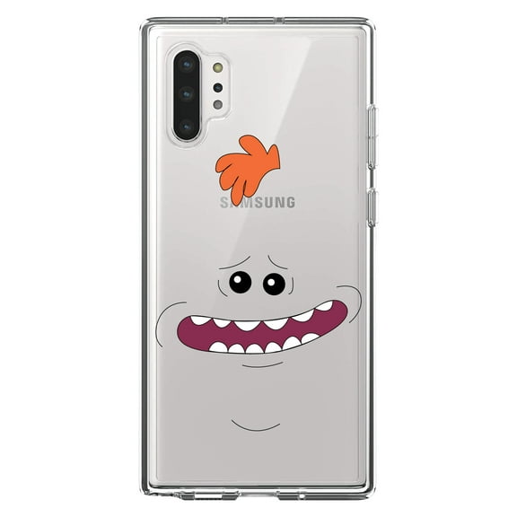 DistinctInk Clear Shockproof Hybrid Case for Galaxy Note 10 PLUS (6.8" Screen) - TPU Bumper, Acrylic Back, Tempered Glass Screen Protector - "Exsistence is Pain" Face