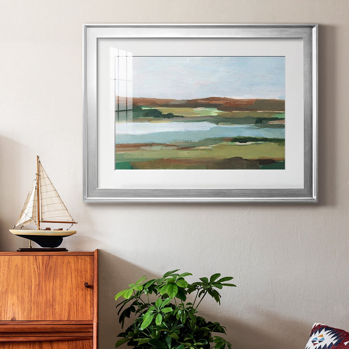 Autumn River Crossing II Premium Framed Print - Ready to Hang