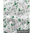 thumbnail image 6 of Green Botanical Linen Curtain Valance for Bedroom/Bathroom/Kitchen/Office/Living/Dining Room Window,White Spring Floral Summer Birds Rod Pocket Topper Decorative Cafe Drapes Panel 54"x18", 6 of 6