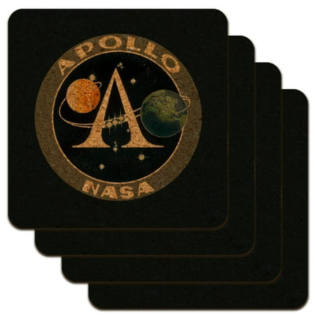 

NASA Apollo Space Program Patch Low Profile Novelty Cork Coaster Set