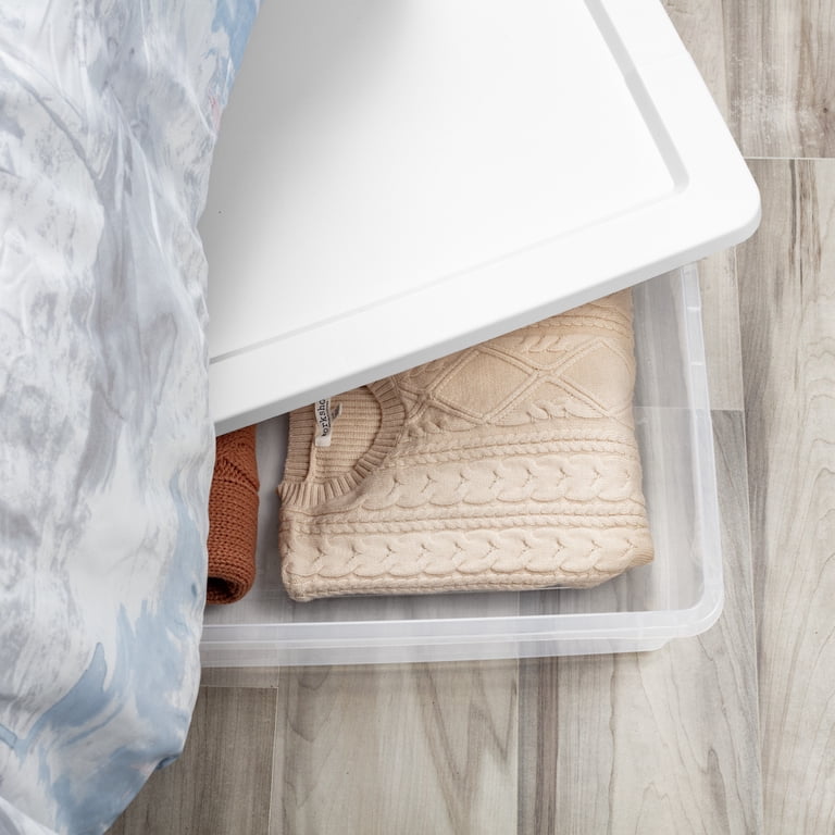 Sterilite 41-Quart Underbed Storage Bin, White photo 5