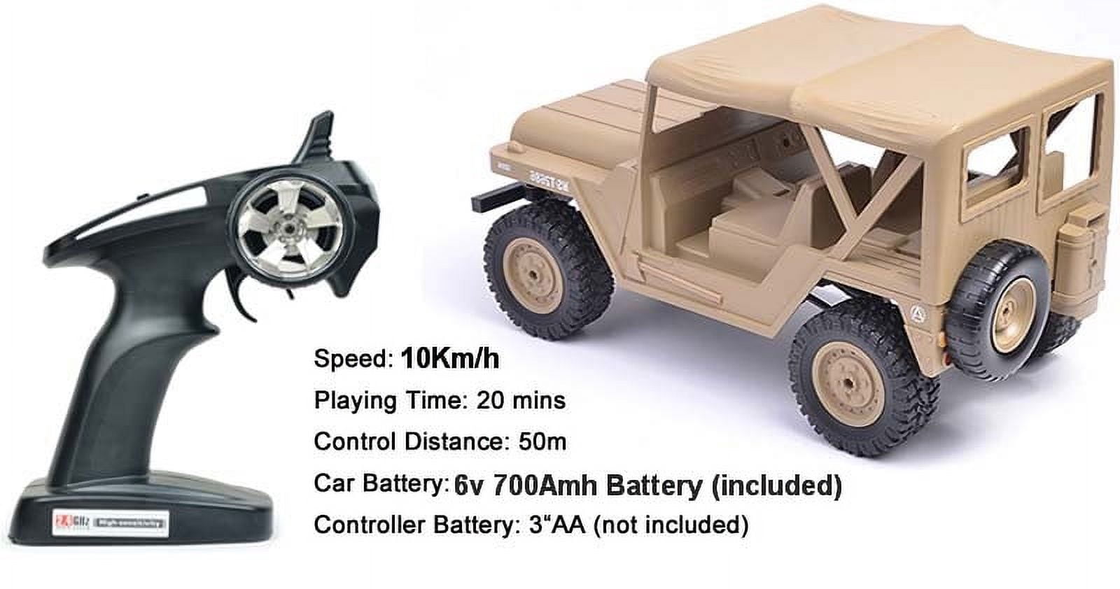 2.4Ghz Remote Control 1/14 Scale U.S M151 Jeep Military Vehicle 4WD Crawler Car RTR (Army Desert)
