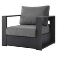 thumbnail image 4 of Lounge Chair Armchair, Grey Gray, Aluminum, Metal, Fabric, Modern Contemporary, Outdoor Patio Balcony Cafe Bistro Garden Furniture Hotel Hospitality, 4 of 7