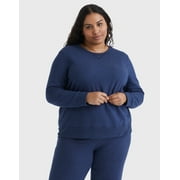 Plus Size Just My Size Fleece Crew Sweatshirt Color: Navy Heather Size: 4X