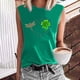 thumbnail image 2 of Patrick's Day Casual Mujer Sin mangas O-cuello Impreso Tops Damas Chaleco Pompotops  lopia997270, 2 of 4