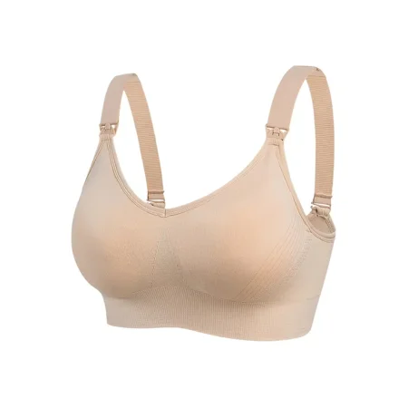 

G.D-1 Maternity Solid Color Ribbed Front Button Nursing Bra