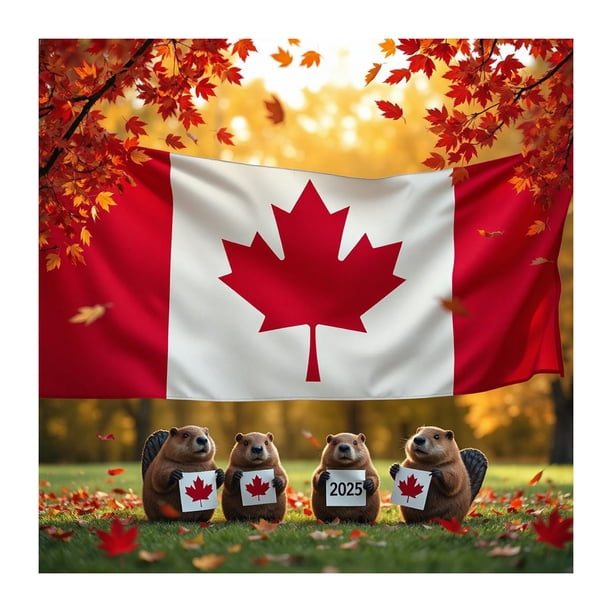 Interesante Decoración Con Pancarta Cuadrada Día De Canadá Feliz Día De Canadá 2025 Pancarta Para Garaje 70 Pulgadas