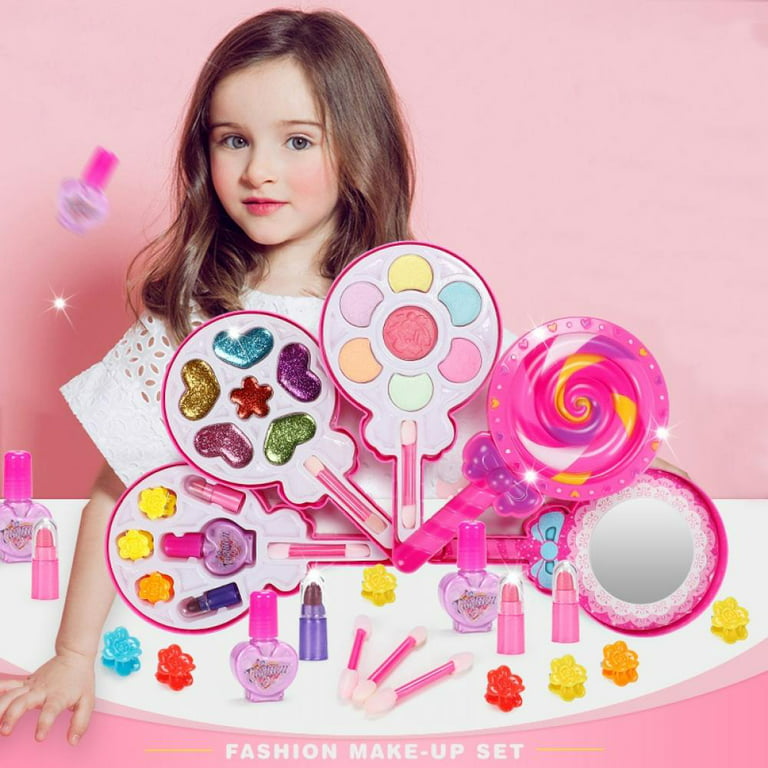 Kids Makeup Kit for Girl,Princess Cosmetic Beauty Set for Girls
