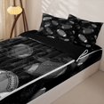 thumbnail image 3 of Homewish Kids Rugby Zipper Full Size Comforter Sets with Fitted Sheet and 2 Pillowcases For Boys,Sports Theme Zipper Bedding Set,Black Gray,Black Reversible,4-Piece, 3 of 7
