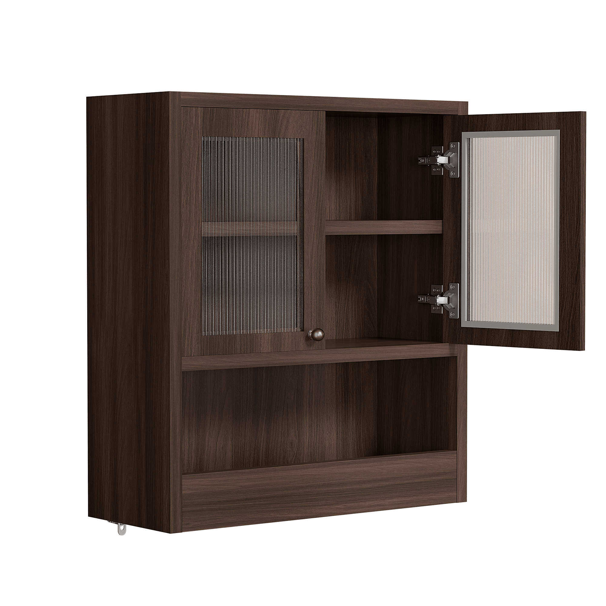 Mintazer Farmhouse Bathroom Medicine Cabinet with Adjustable Shelves, 2 Doors Wall Cabinet over The Toilet Storage, Brown