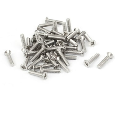 Uxcell M3x14mm  Flat Countersunk Head Machine Screws Silver Tone 50pcs
