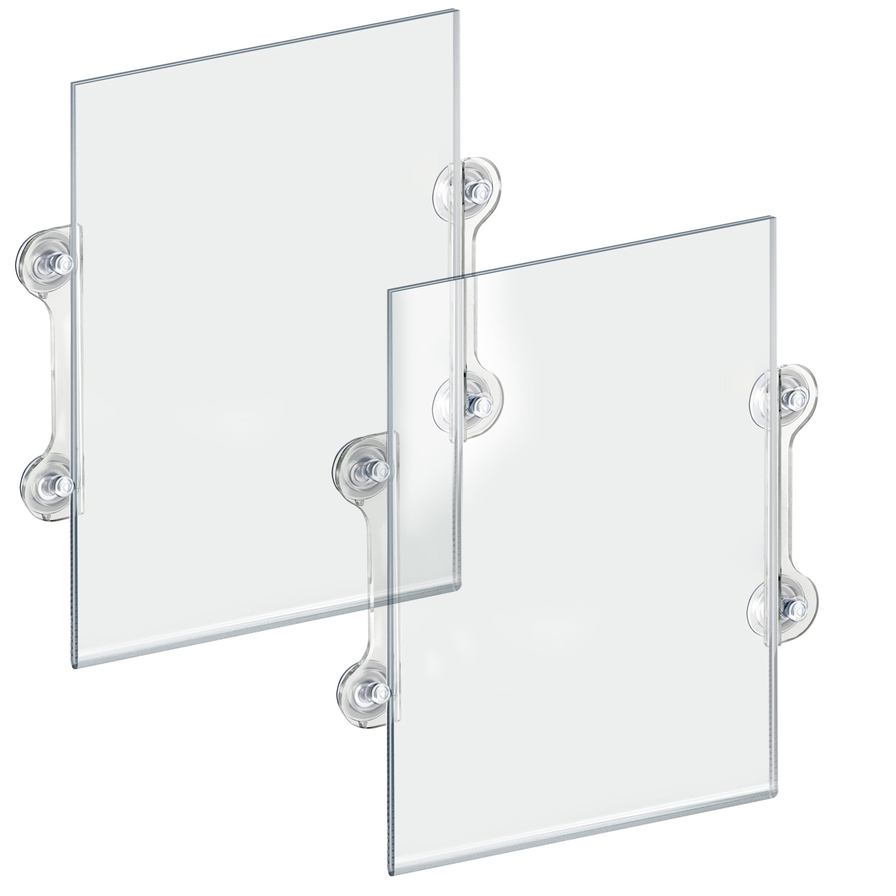 Azar Displays 106688 Two Sided Acrylic Sign Holder Suction Grippers,8.5 x 11 Pack of 10