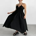 thumbnail image 3 of PENGXIANG Robe Sans Manches pour Femmes avec Ourlet Asymétrique en Couleur Unie pour l'Été, 3 of 9