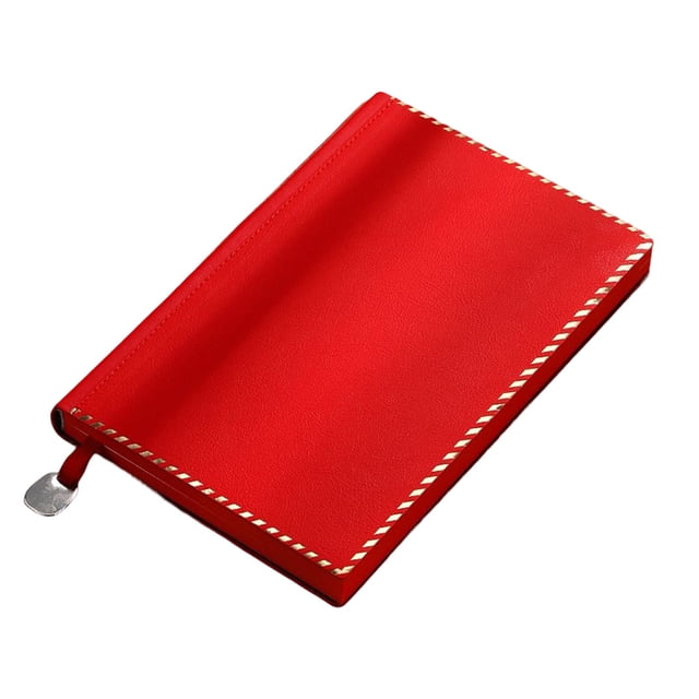 Bearachild Cuaderno de tamaño A5, cubierta de cuero para trabajo, diario, papelería, 160 hojas, 320 páginas, estudiantes, universidad, libro de Suministros de escritura y corrección Rojo