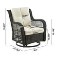 thumbnail image 2 of Fruttuo Swivel Steel Rattan 3-Piece Patio Conversation Set with Cushions, 2 of 5