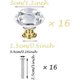 thumbnail image 2 of 16 tiradores de cristal para armario, pomo de cristal transparente sólido con tornillos (dorado, transparente), 2 of 5