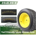 thumbnail image 4 of M optimized Set of 2 20x8.00-8 Lawn Tires with Rim, 20x8-8 Mower Tractor Turf Tire, 4 Ply Tubeless, 950lbs Capacity, 3" Centered Hub, 3/4" Bushing, 4 of 6