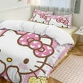 thumbnail image 6 of Hello Kitty 3-Piece Comforter Set for Bedroom, Hello Kitty Bedding Set for Kids Adults, Soft Microfiber Duvet Cover Set with Zipper Closure, 1 Duvet Cover + 2 Pillow Covers, 6 of 8