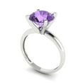 thumbnail image 2 of Solitaire Engagement Ring for Women - 2.5ct Simulated Alexandrite in 14K White Gold Promise Ring, 2 of 6