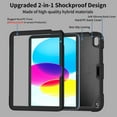 thumbnail image 2 of iPad 10 2022 Kid Case iPad 10.9 10th Gen Pretty Butterfly Case, Crossbody Strap EVA Foam Full Cover iPad 10 10.9 Kids case with Stand Pencil Holder Shockproof Rugged Case for Kids, Black, 2 of 6