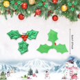 thumbnail image 6 of BUZIFU 100 PCS Triple Leaf Holly Berries Embellishments Mini Christmas Holly Berry Artificial Holly Berry Leaves for DIY Craft Christmas Arrangement Wreath Decorations Holiday Party Supplies (5cm), 6 of 7