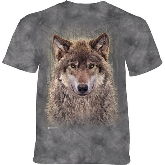 The Mountain 1565423 Grey Wolf Forest Youth Classic Tee - Extra Large