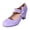 Purple, variant on Bow Dressy Heeled Shoes for Women Bride Wedding Elegant Casual Bowknot Leather Chunky Block High Heels Fashion Dress Pumps Spring Fall Beige Size 6