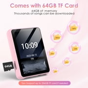 Fohil MP3 Player with Bluetooth, 64GB 2.4 inch Touch Screen Portable MP3 Player, Music Player with FM Radio, EBook, Recorder, Supports Multiple Audio Formats,TF Card