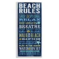 Stupell Industries Beach Rules Relax Breathe Typography Painting White Framed Art Print Wall Art, 10 x 24
