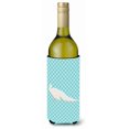 thumbnail image 1 of ""Caroline'S Treasures White Peacock Peafowl Blue Check Abrazadera Decorativa Para Botella 750 Ml Multicolor"", 1 of 1