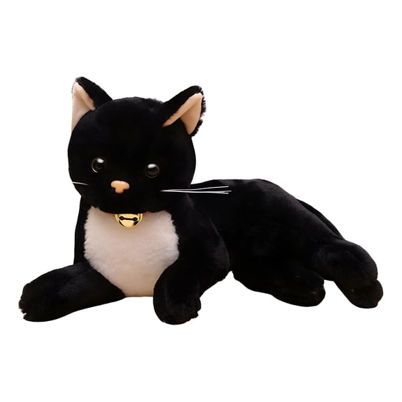 BESTSKY Plush Cat Stuffed Animals Realistic Cat Plush Figure Handmade Stuffed Animal Plush Cat Toy Plush Cat for Bedtime Friend Room Decoration Kids Black 36cm