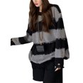 thumbnail image 5 of Pull d'Automne Européen et Américain à Manches Longues Rayé Ample Pull Paresseux pour Femmes Col Rond, 5 of 5