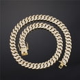 thumbnail image 3 of Male 10MM Cuban Chain Necklace for Men Women Iced Out Zircon Hip Hop Jewelry 20inch, 3 of 5