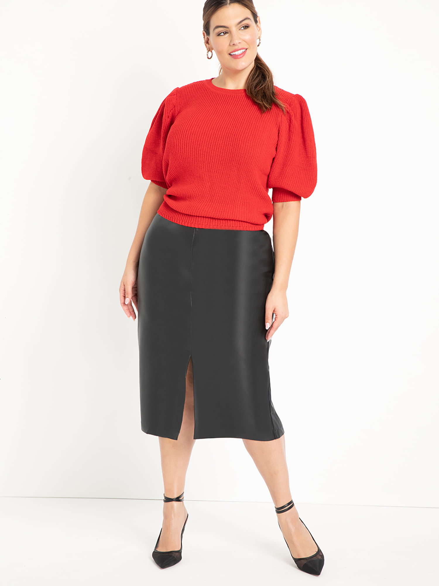 Faux Leather Plus Size Look Book with Eloquii - The Huntswoman