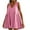 Hot Pink Dress, variant on Women's Sleeveless Mini Dress Summer V Neck Babydoll Dress Baggy Pleated Swing Flowy Sundress Soft Comfy Homewear Hot Pink,S